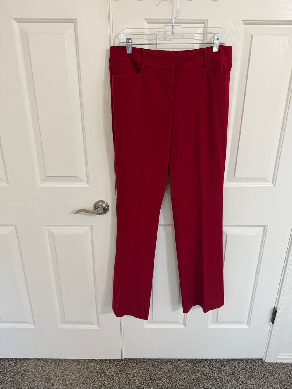 NY&C 7th Avenue 12 Tall Red Straight Leg Dress Pants Career Workwear 12T